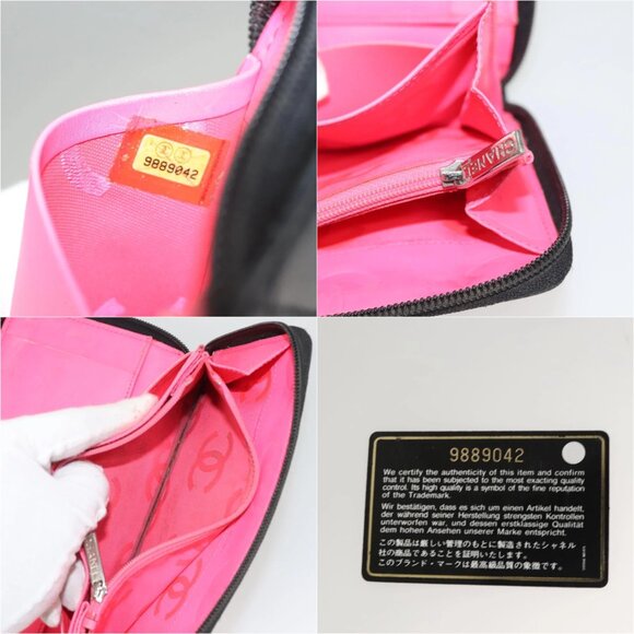 CHANEL Cambon Line Long Wallet Leather Black CC Auth - Picture 16 of 16